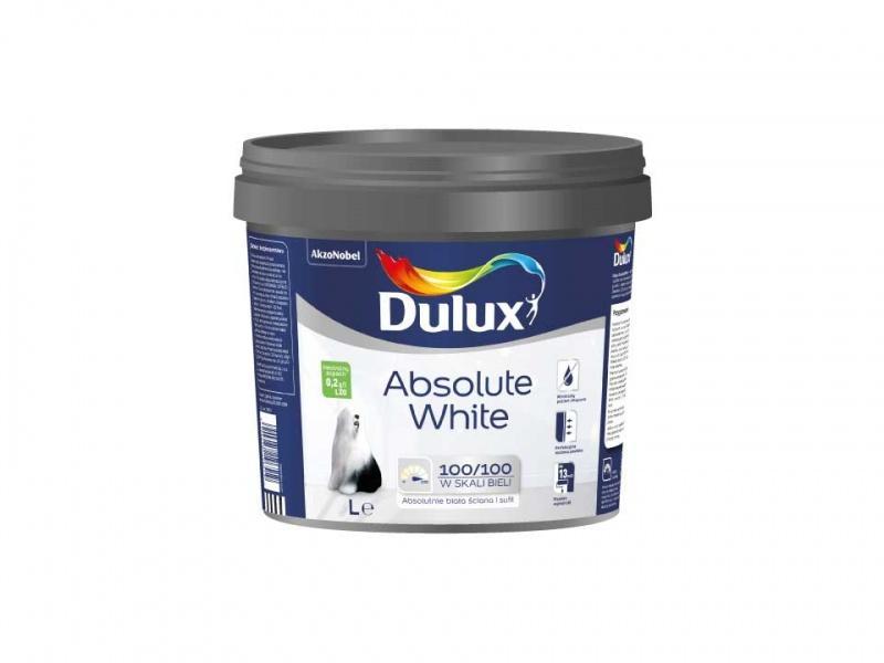 Farba emulsyjna do ścian i sufitów Dulux Absolute White 9 l