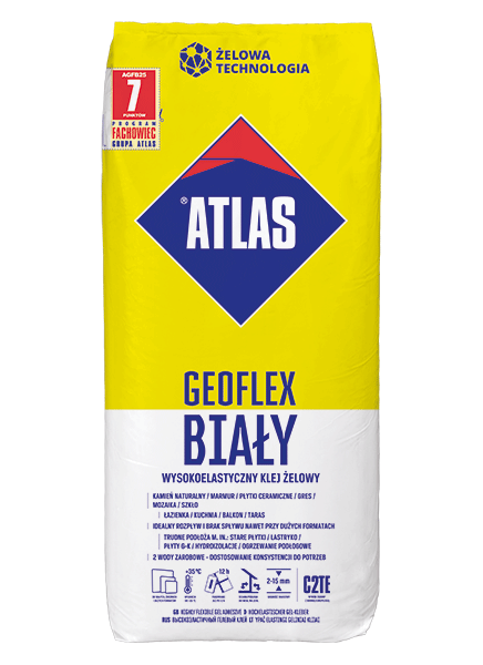 Klej żelowy do płytek wysokoelastyczny Atlas Geoflex biały 5 kg
