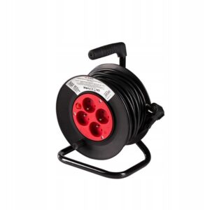 Przedłużacz bębnowy Elcan 20 m 4 szt. gniazd czarny 3X1,5