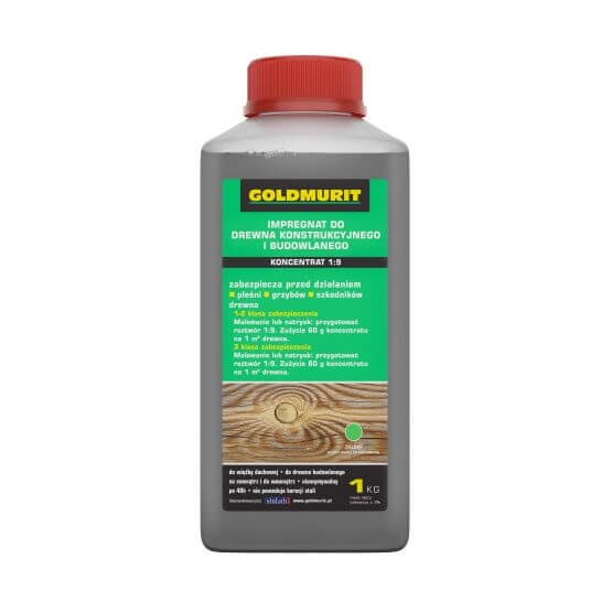 Impregnat Do Drewna Konstrukcyjnego I Ogrodowego Koncentrat 1:9 Bezbarwny 1L Goldmurit