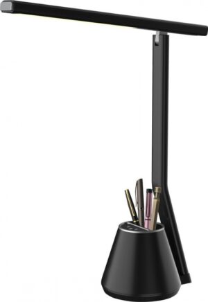 Lampka biurkowa LED z przybornikiem CUBE czarna