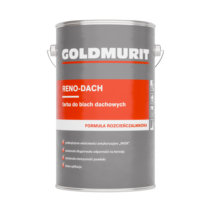 Reno-Dach farba do blach dachowych - formuła rozcieńczalnikowa szary grafitowy 7024 1l