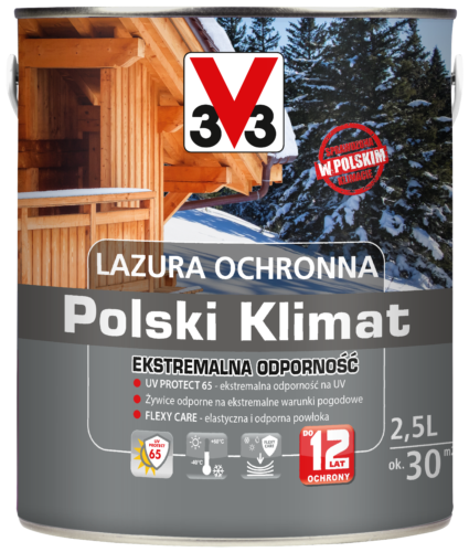 Lazura ochronna V33 Polski klimat ekstremalnie odporna 0,75 l biały