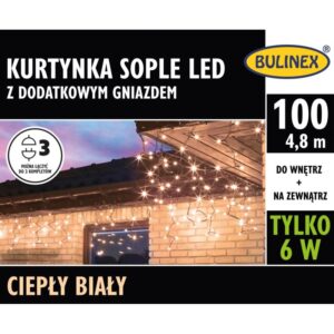 Kurtyna świetlna sople 100 LED ciepły biały 13-558