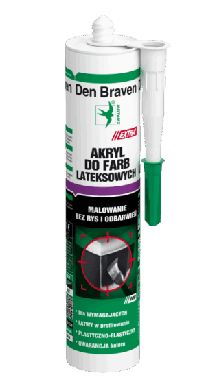 Silikon akryl do farb lateksowych Den Braven biały 300 ml