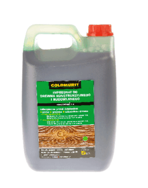 Impregnat Do Drewna Konstrukcyjnego I Ogrodowego Koncentrat 1:9 Zielony 5L Goldmurit